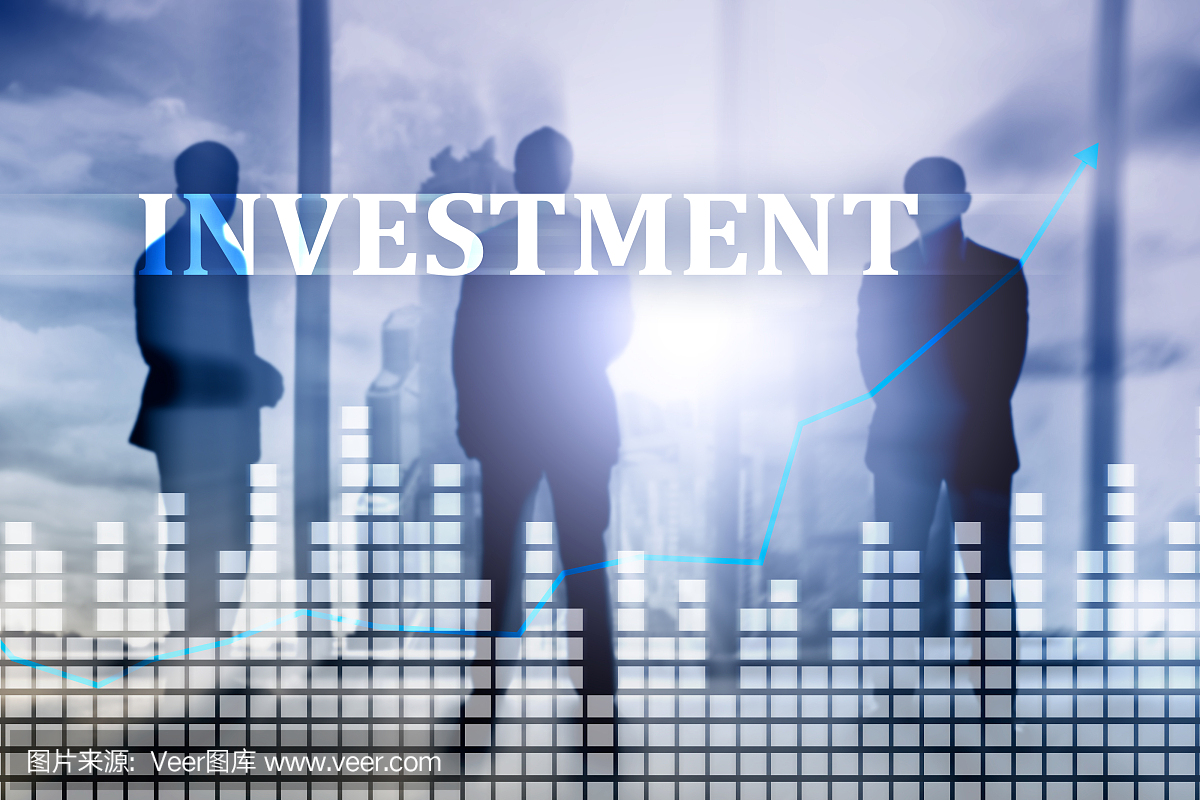 投資、投資回報率、金融市場概念。雙重曝光。