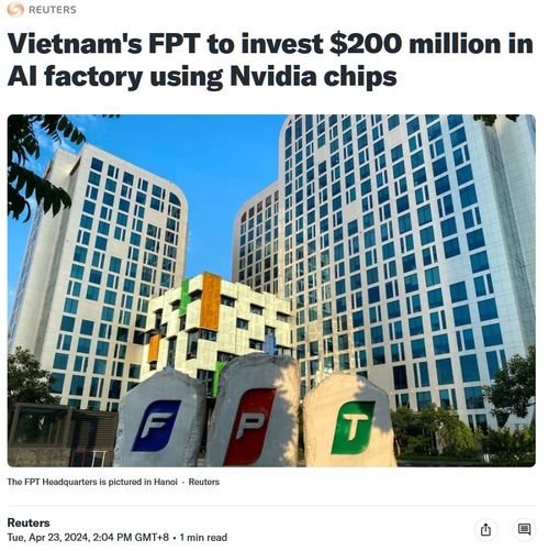 英偉達(dá)與越南科技巨頭fpt達(dá)成合作,將投資2億美元共建ai工廠